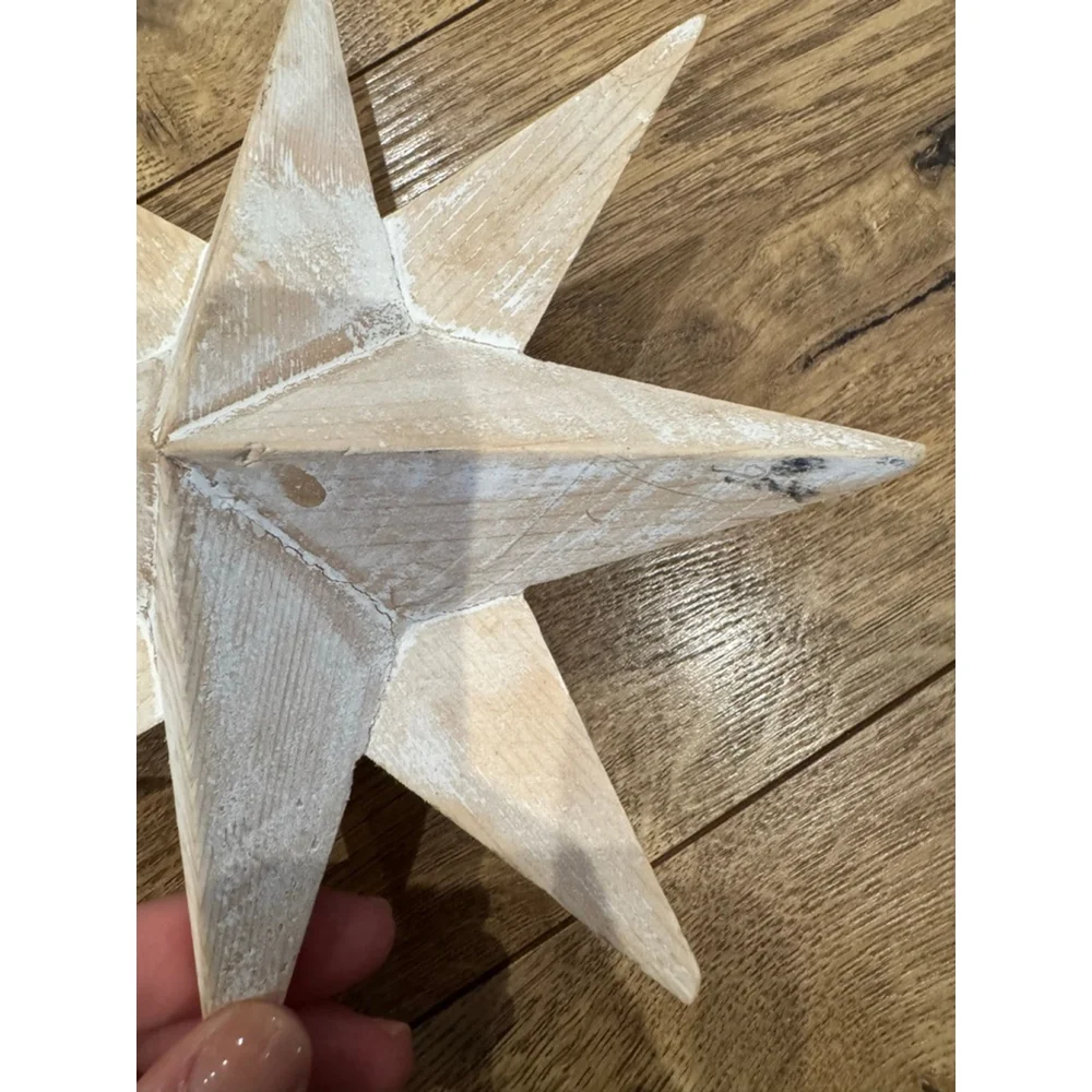 Threshold with Studio McGee White Wood Star Gold Coil Tree Topper One Size